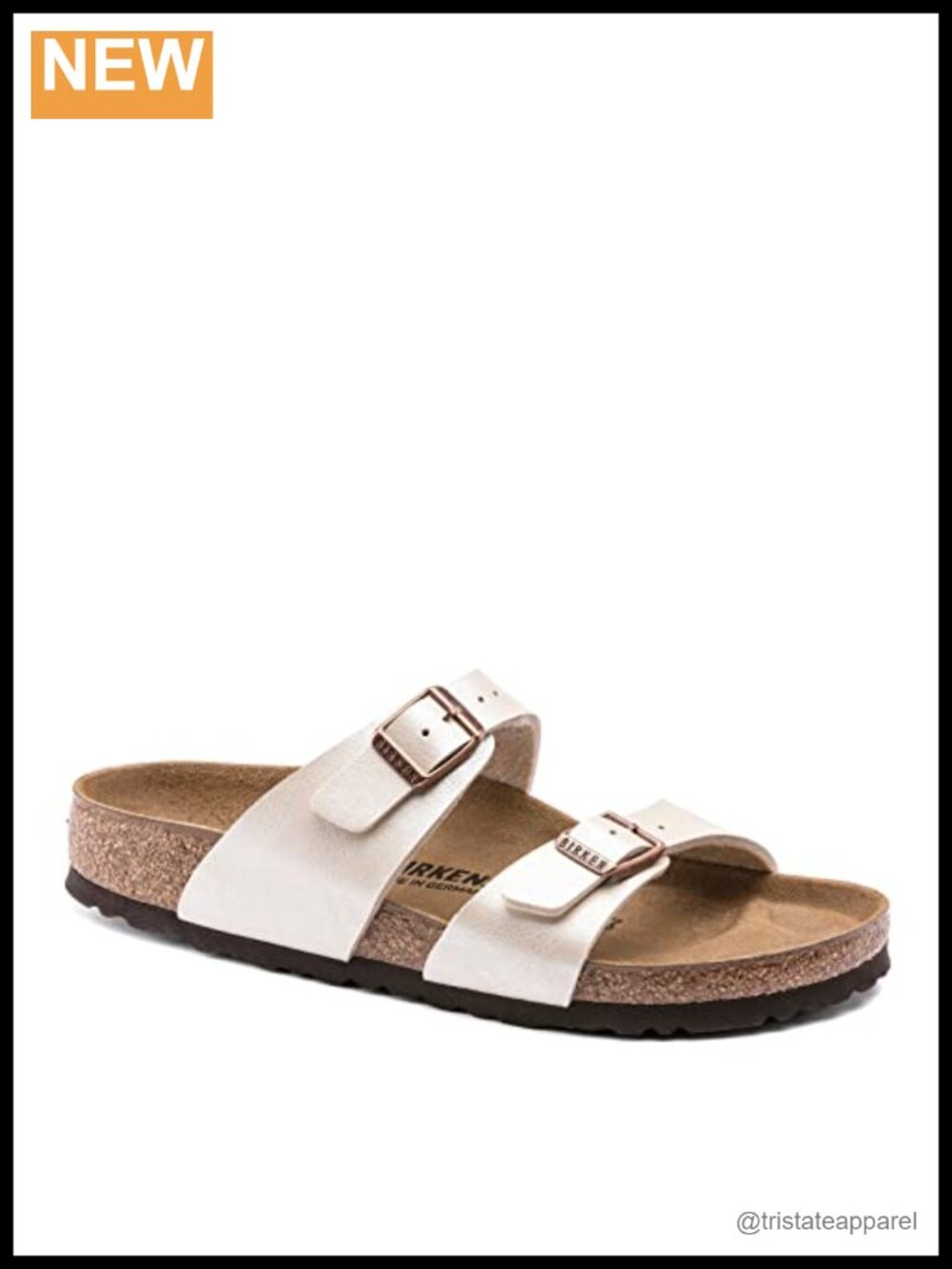 Womens Pearl Embellished Narrow Slide Sandals